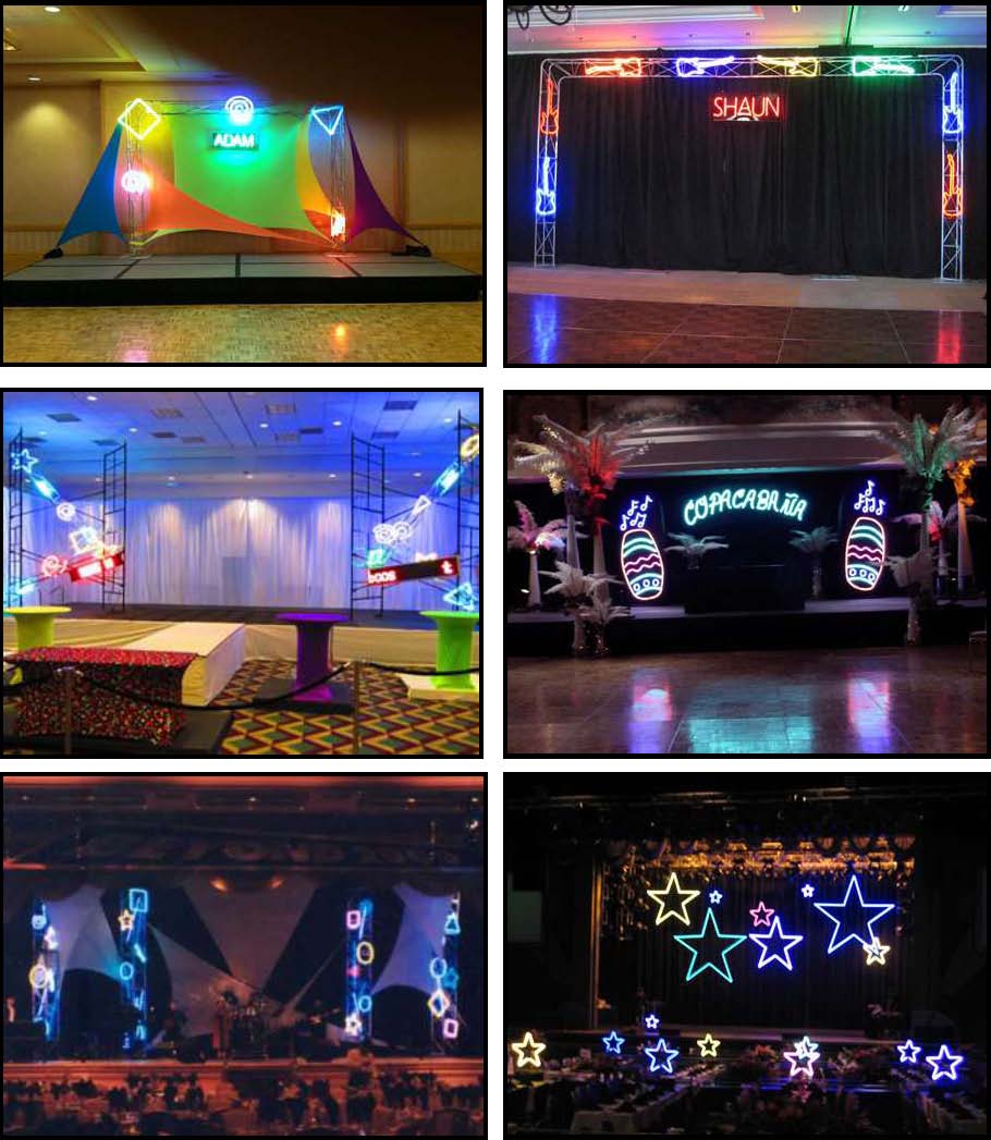audio video & lighting - neon stage lights