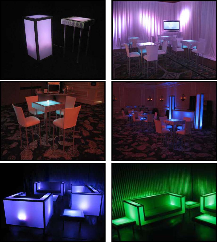 illuminated tables 2 feet x 2 feet